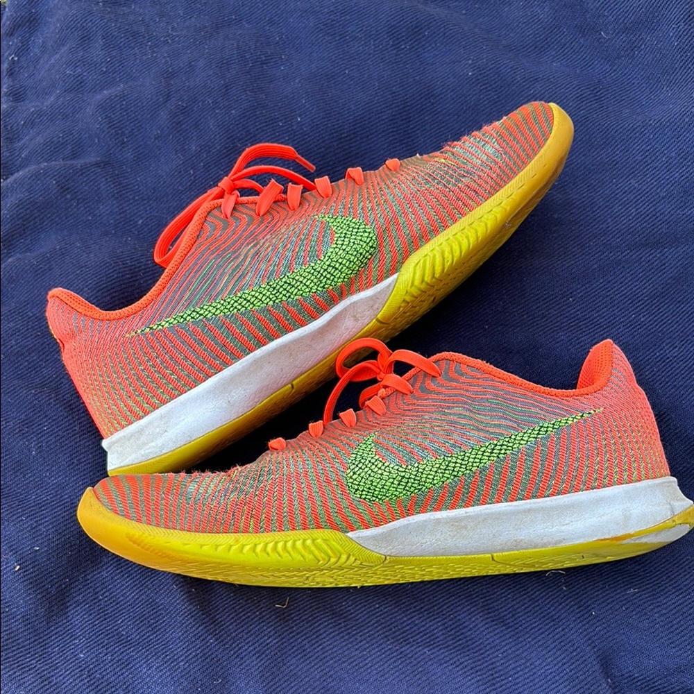 Vibrant Orange and Yellow Athletic Shoes